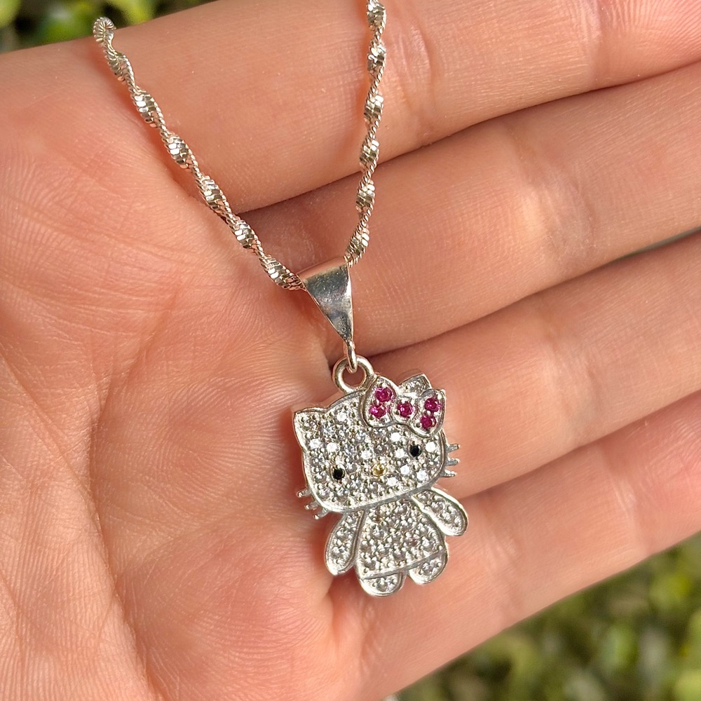 925 sterling Silver Hello Kitty Necklace 18inch